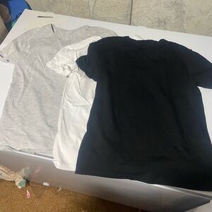 H&M Short Sleeve Tees in Black, White, and Light Gray - 3 Pack